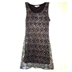 Ya Los Angeles silver and black shimmer dress size S